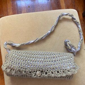 NWOT Handmade Crochet Clutch Bag